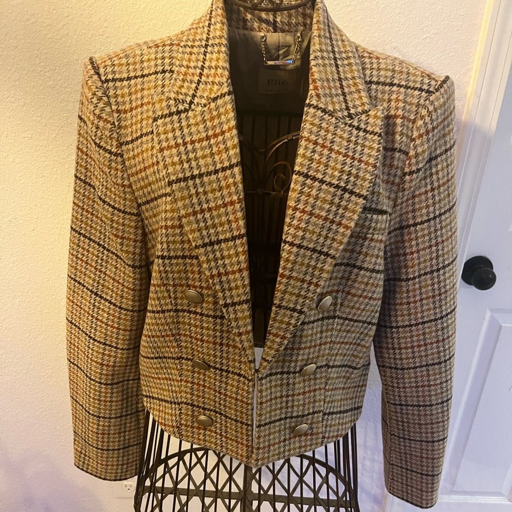 Elie by Elie Tahari plaid jacket.